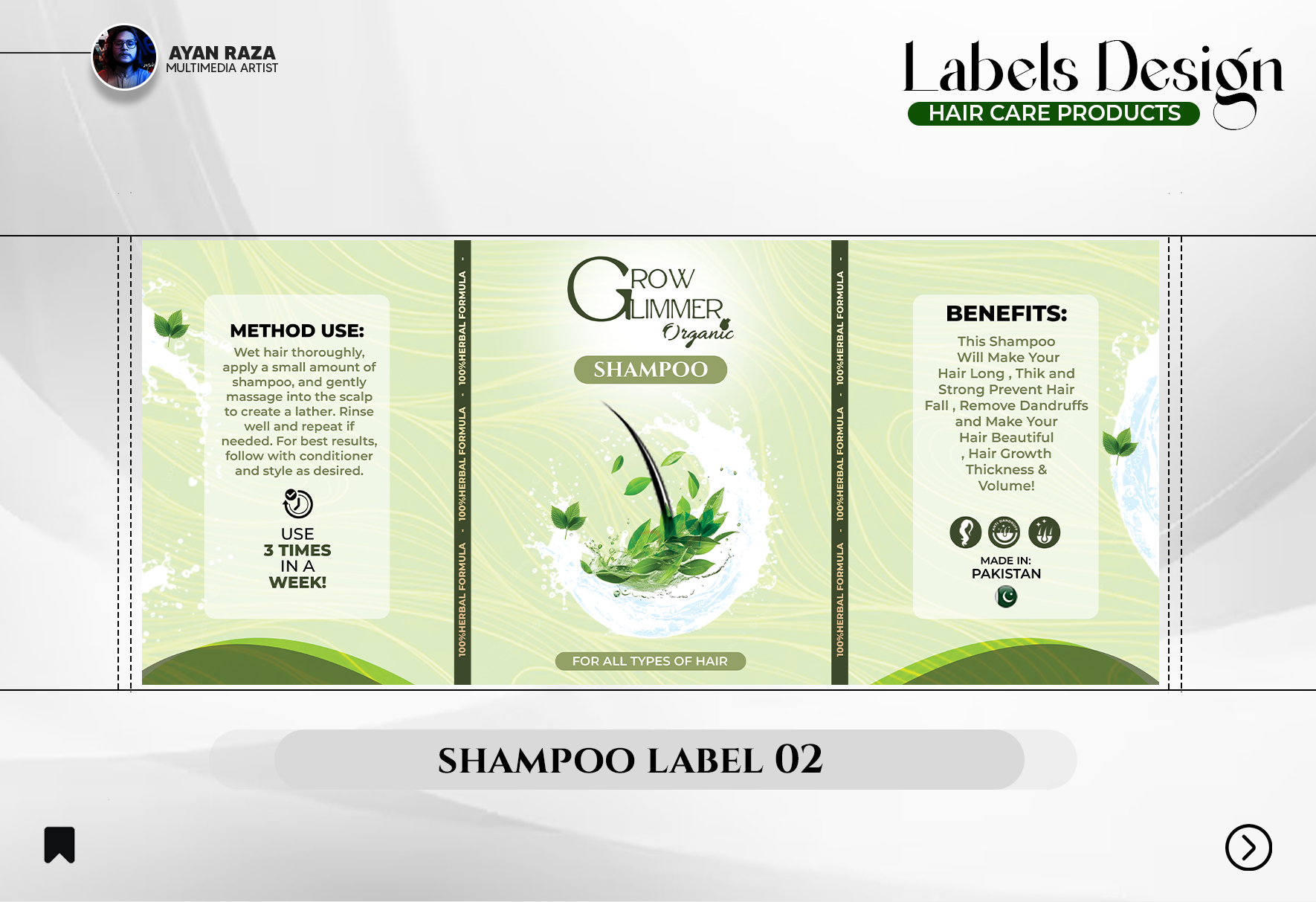 Hair Oil & Shampoo Label Design