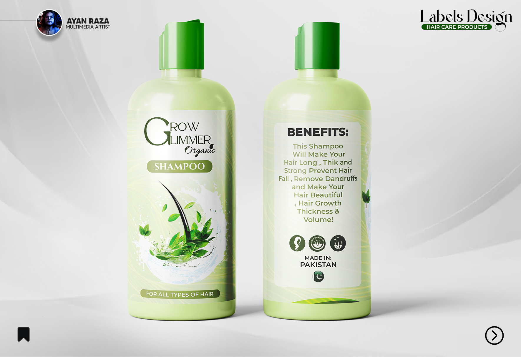 Hair Oil & Shampoo Label Design