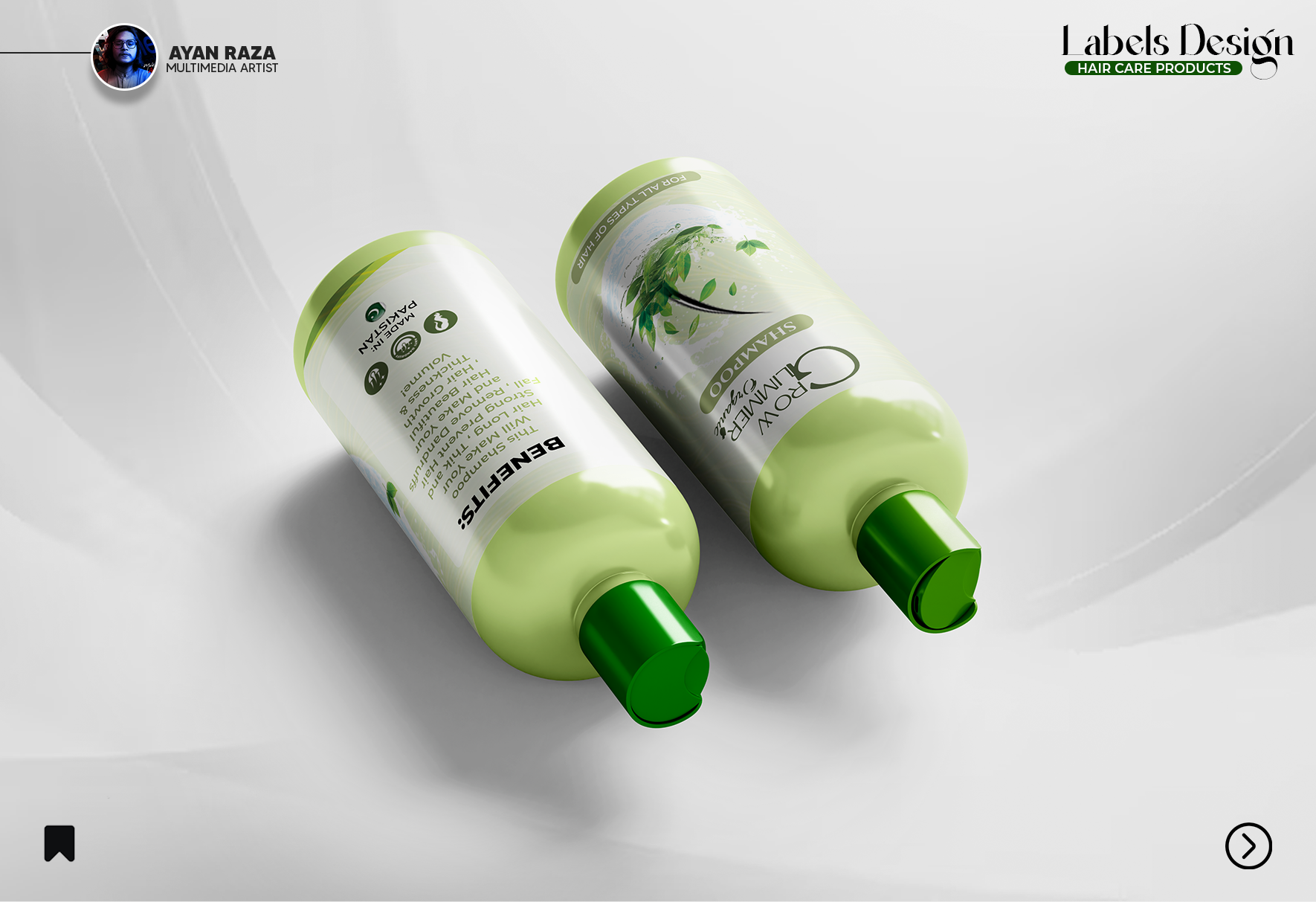 Hair Oil & Shampoo Label Design