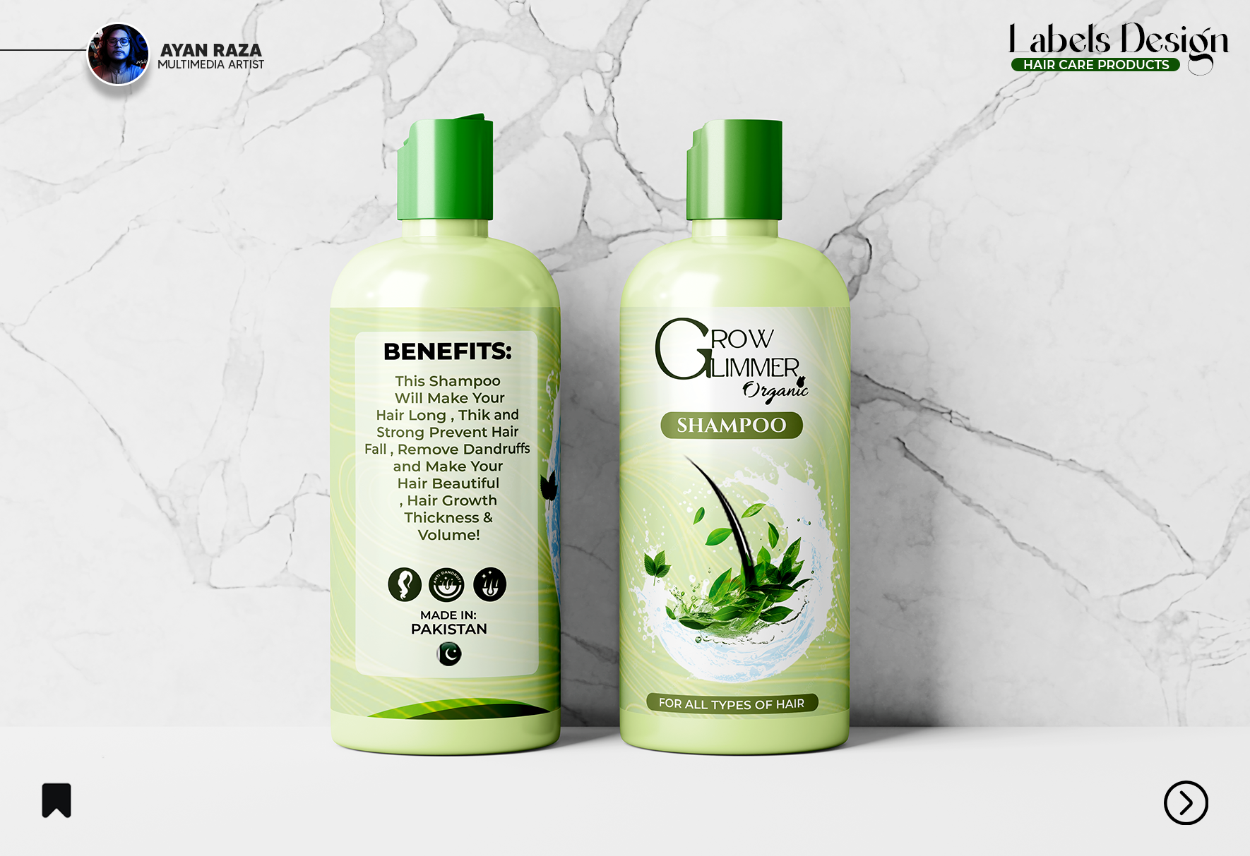 Hair Oil & Shampoo Label Design
