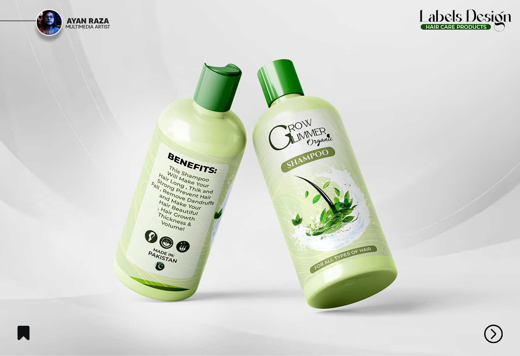 Hair Oil & Shampoo Label Design