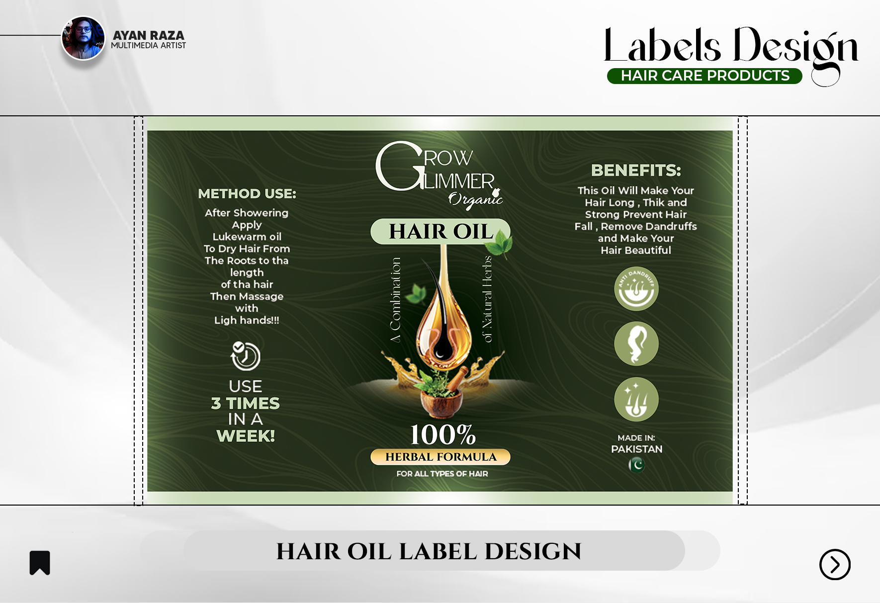 Hair Oil & Shampoo Label Design