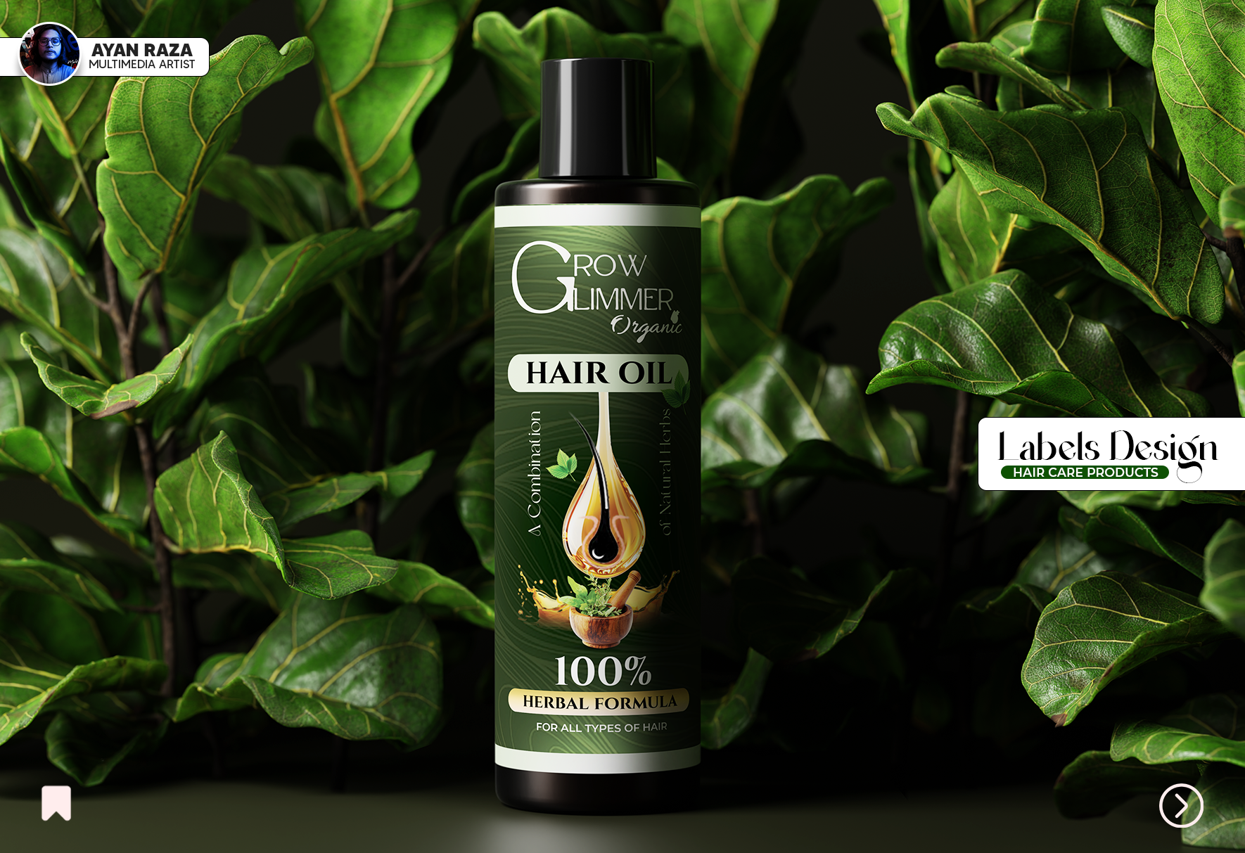 Hair Oil & Shampoo Label Design