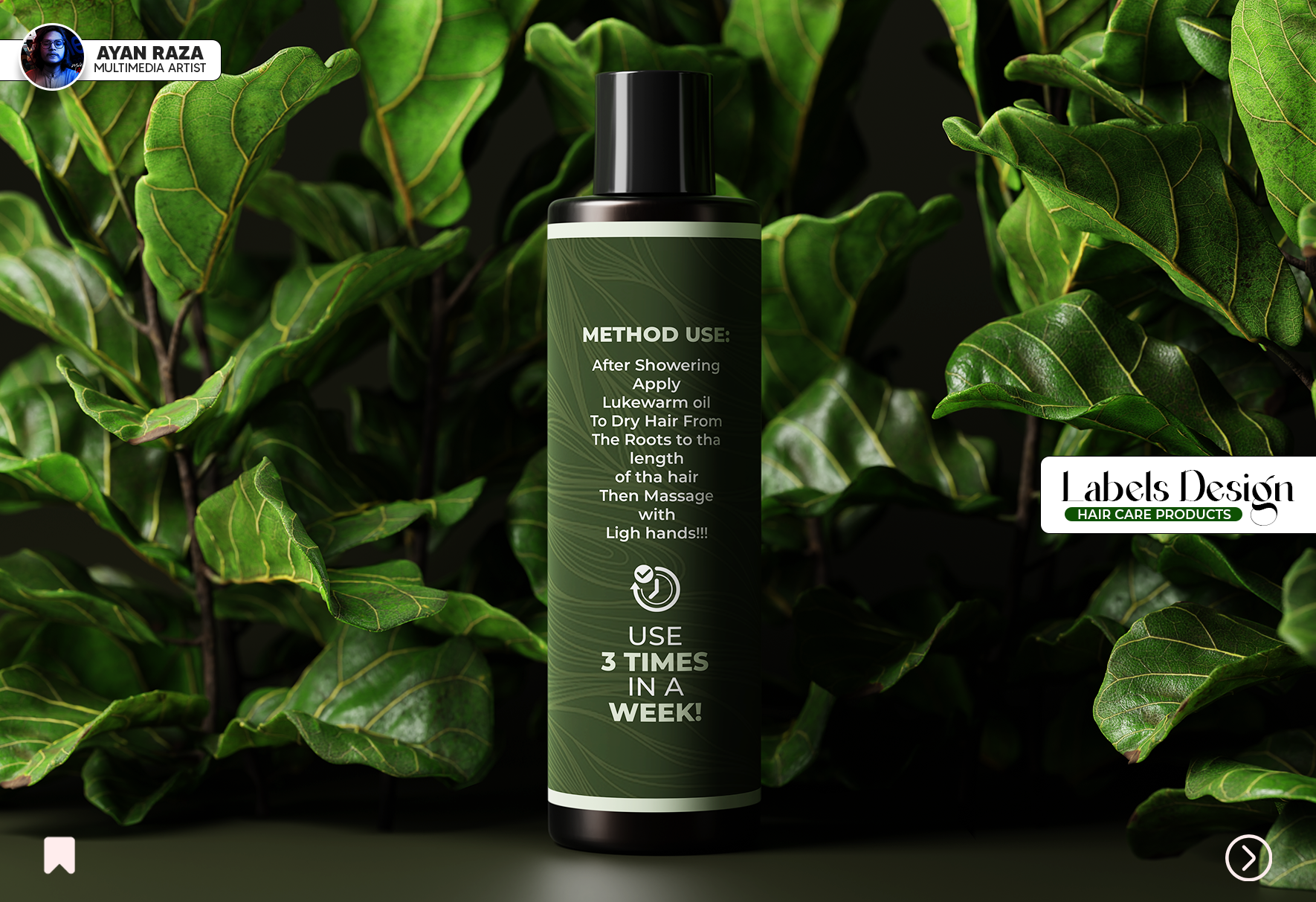 Hair Oil & Shampoo Label Design