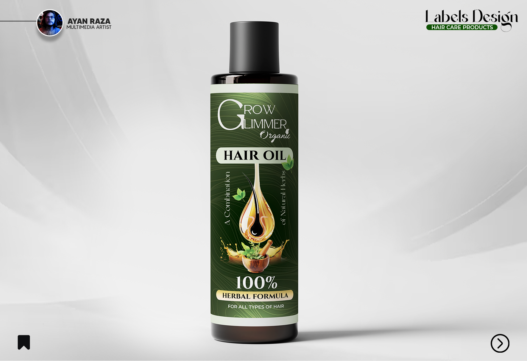 Hair Oil & Shampoo Label Design