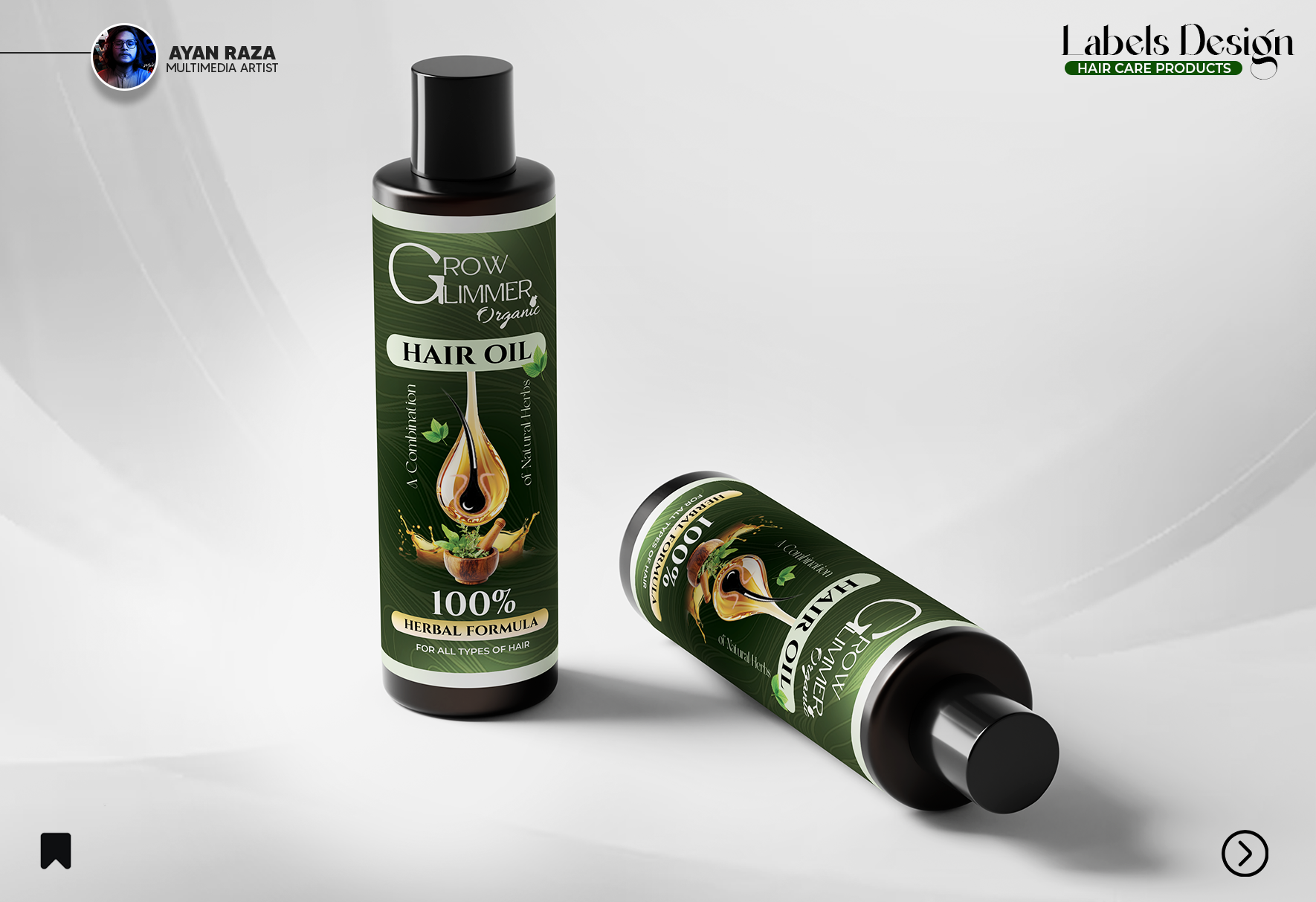 Hair Oil & Shampoo Label Design