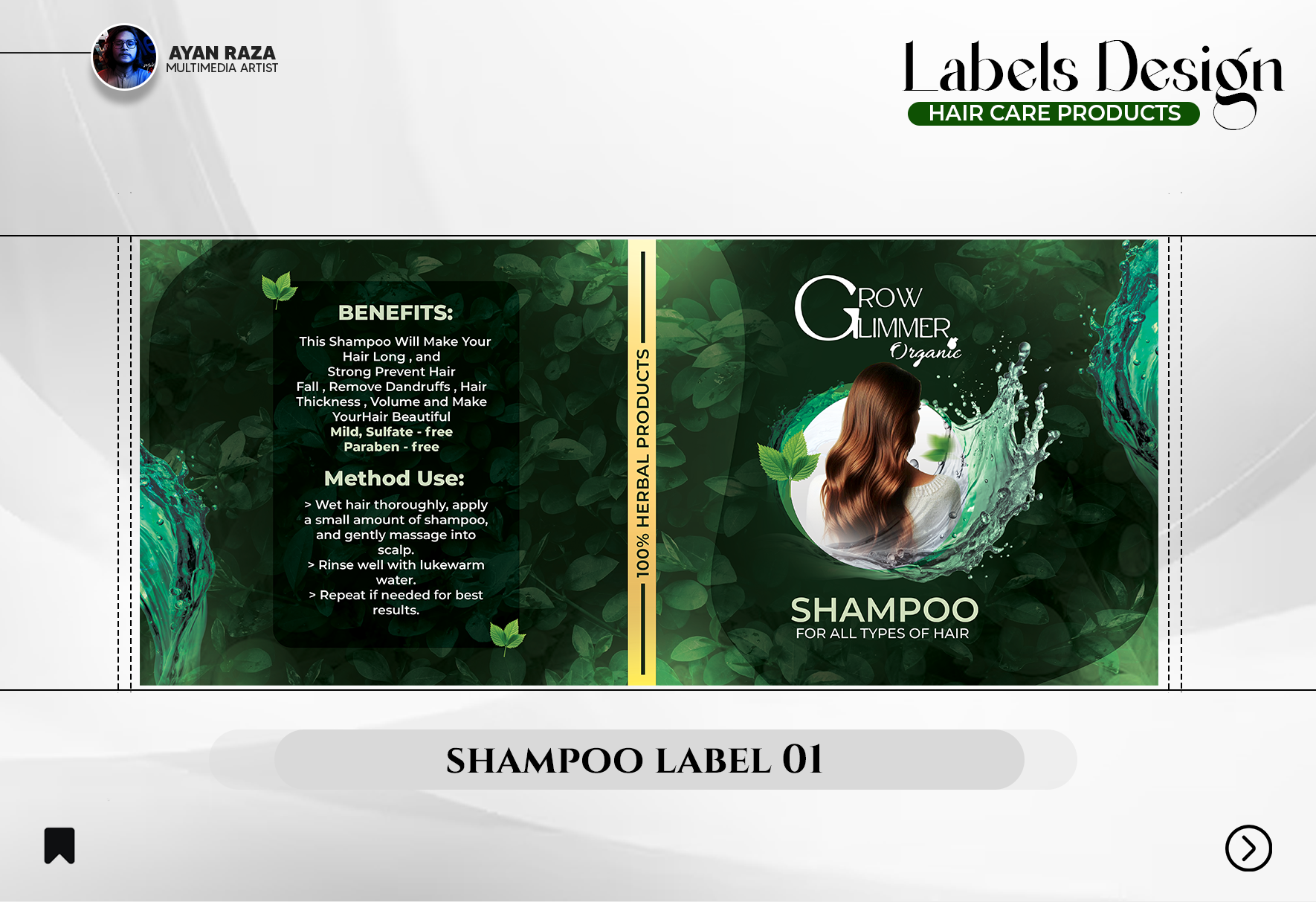 Hair Oil & Shampoo Label Design