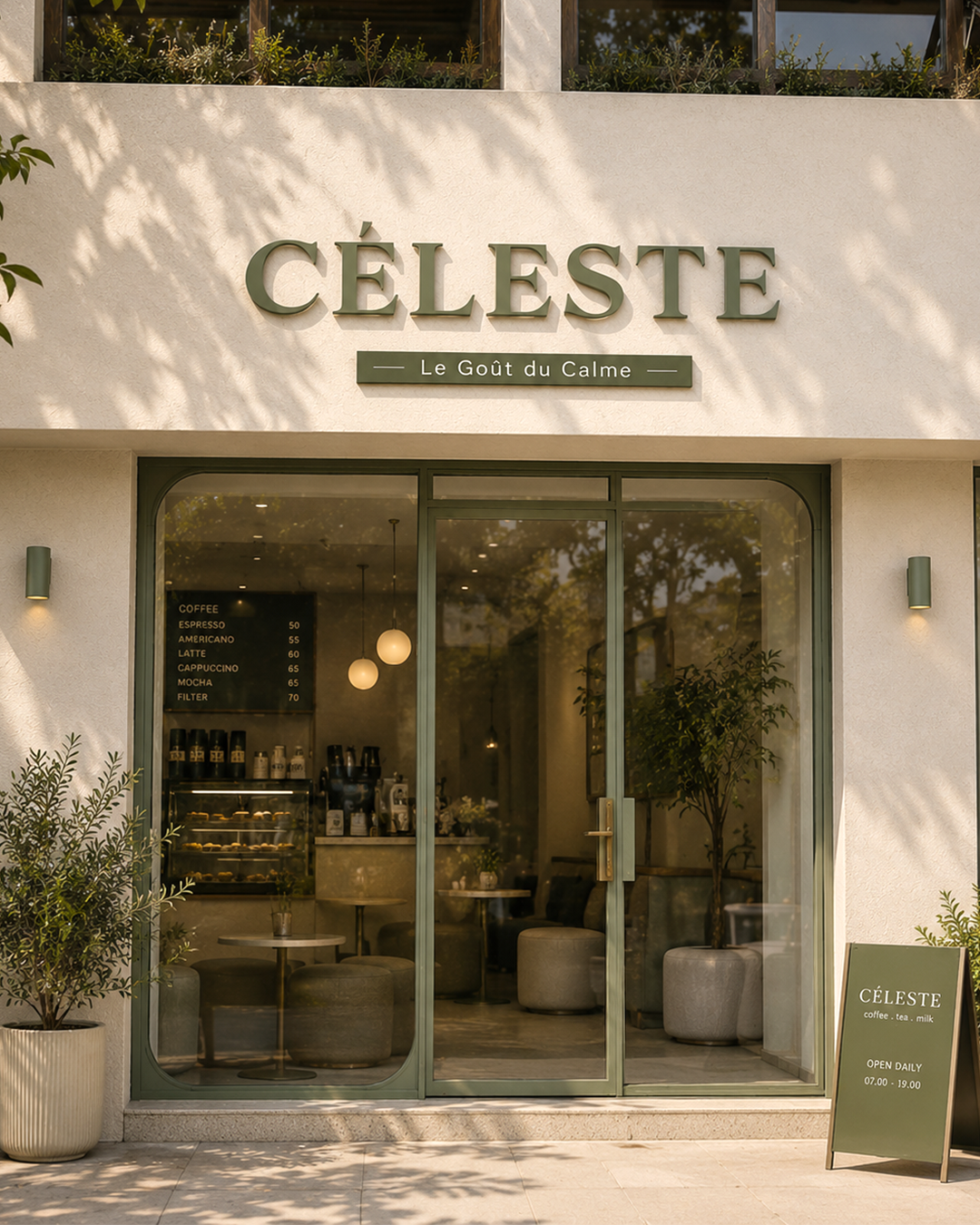 Céleste Coffee Shop Branding, Logo & Packaging